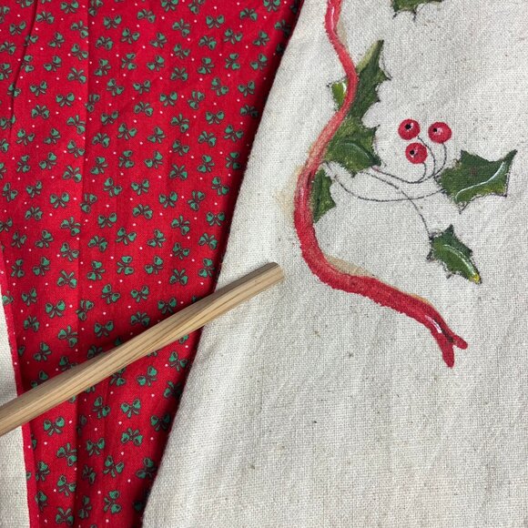 Handmade Santa Claus Christmas Vest Fits Medium Hand Painted Holiday Mistletoe - Picture 6 of 9